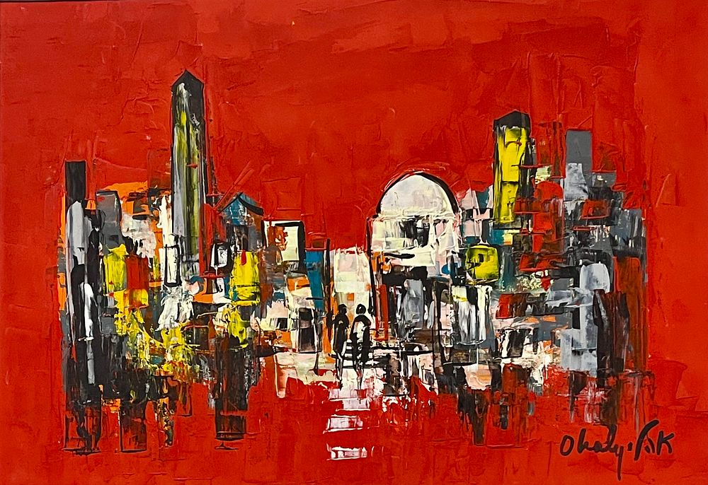 שאול אהלי - שמן נייר 50x35 חתום