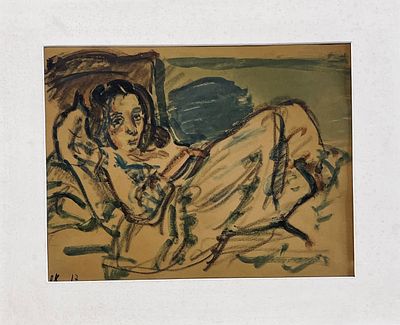 אוסקר קוקושקה - ליטוגרפיה 39X30 חתום בפלטה