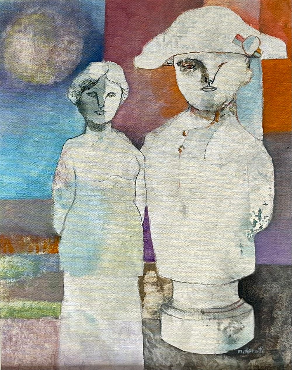 מריו דוראטי (נ.1929) - שמן על בד מוצמד לקרטון 34X27 חתום וממוסגר