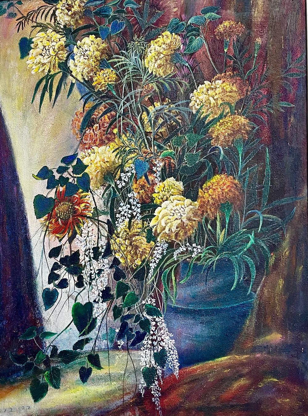בלה בסן - אגרטל פרחים. שמן על בד, 60X80, חתום, ממוסגר.