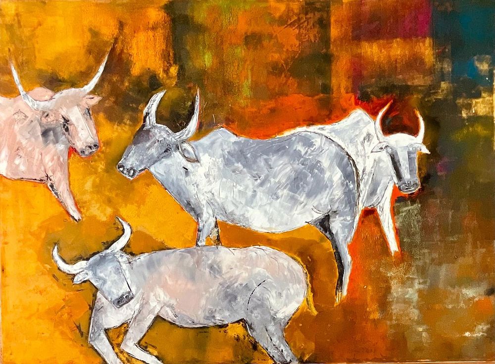 ישראל רייס - מרעה. שמן על בד 130X100 חתום