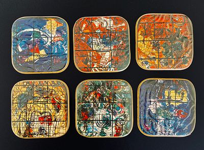 Marc Chagall Windows. Set of 6 coasters in original packaging