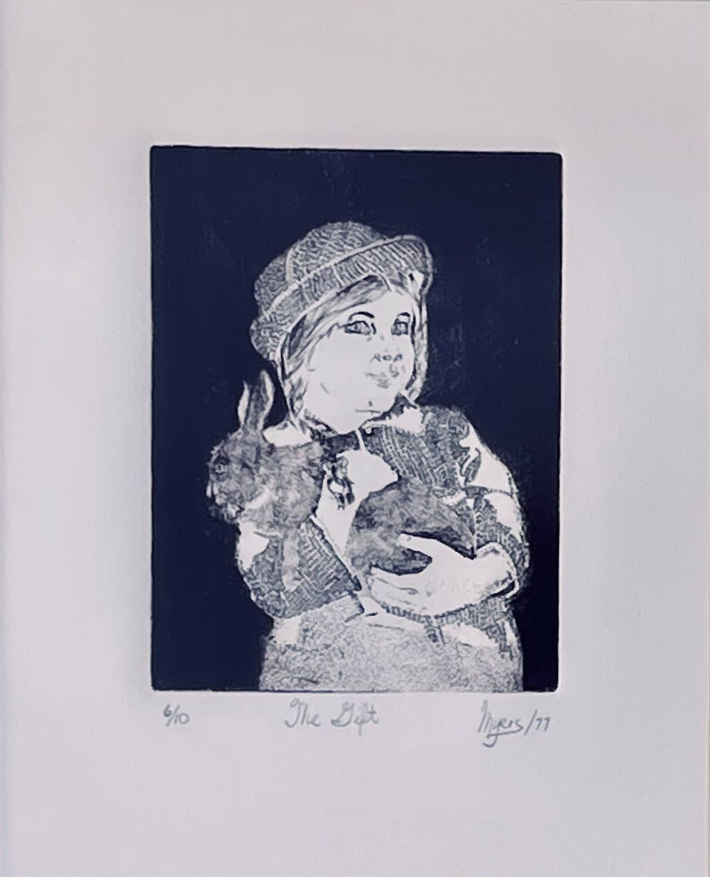 Unidentified artist - The Gift. Engraving 23X19 signed, numbered and outlined in pencil