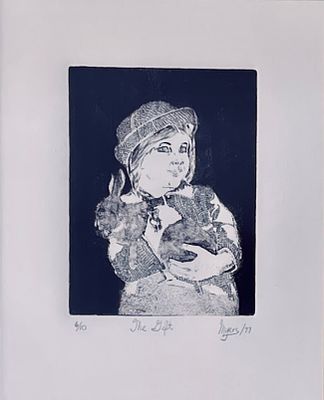 Unidentified artist - The Gift. Engraving 23X19 signed, numbered and outlined in pencil