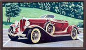 Unidentified artist - Two car paintings. Oil on masonite 43X31 and 43X25 framed, one depicted on Image - 4