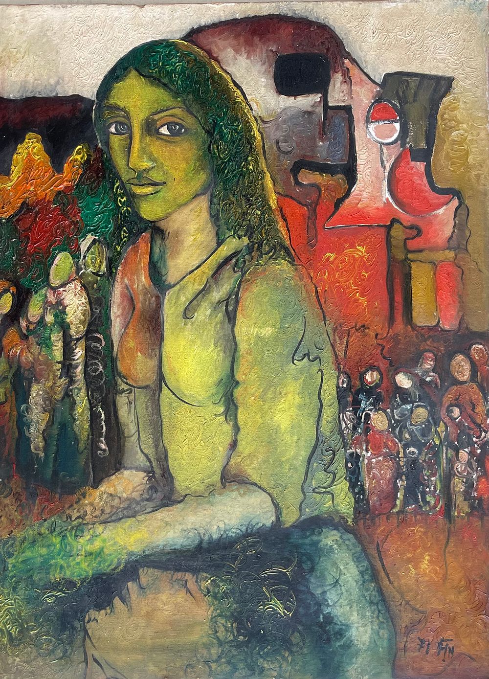 Unidentified artist - Oil on canvas 100X73 signed