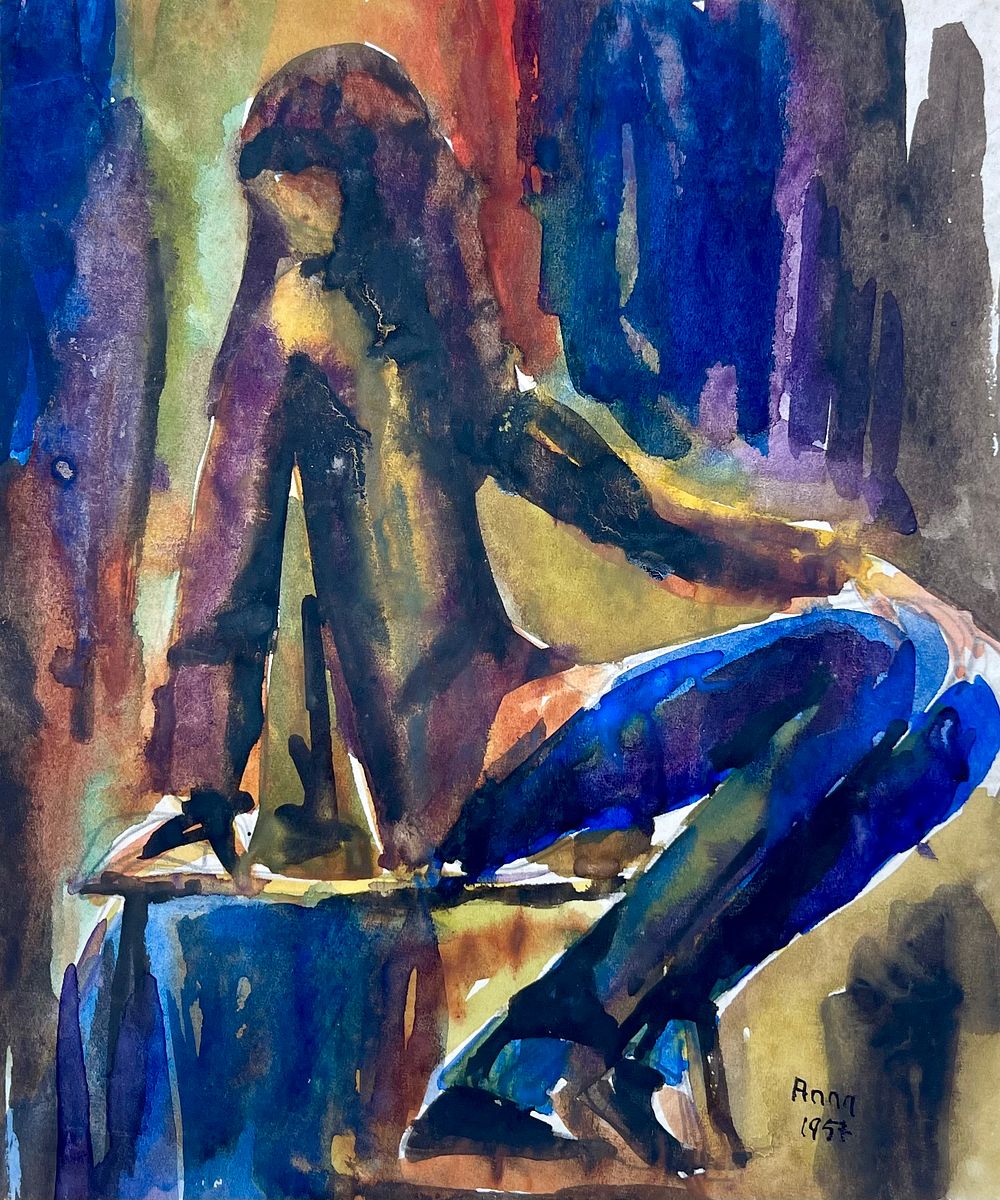 Unidentified artist - Watercolor on paper 18X15 signed