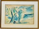 DavId Hendler - Sea of Galilee. Watercolor on paper 46X31 signed and framedImage - 1