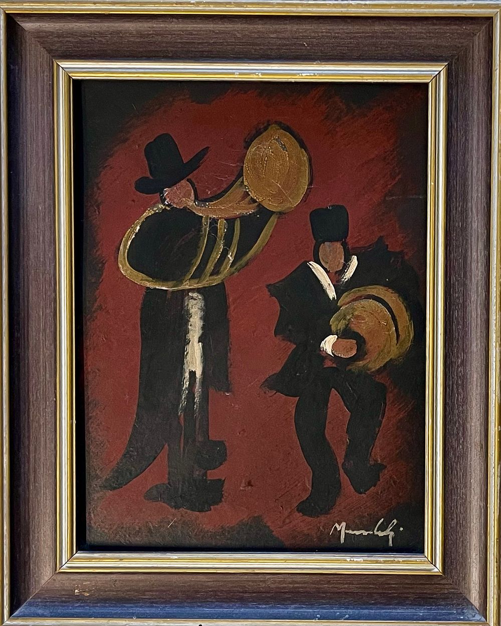 Unidentified artist - Oil on cardboard 40X30 signed and framed