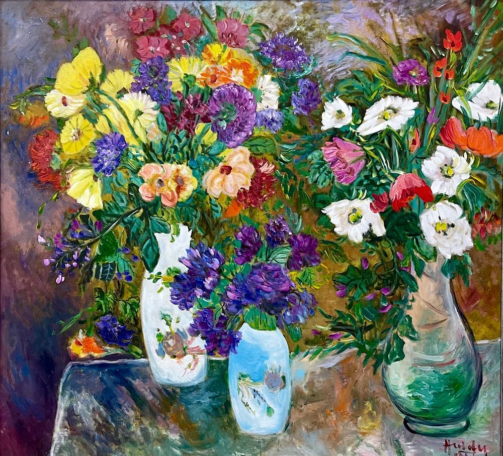 HEDDY KUN - Oil on canvas 77X71 signed and framed