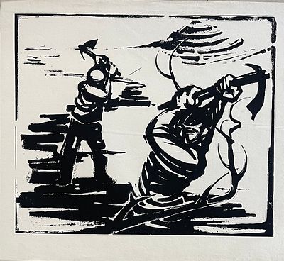 Gershon Knispel - Preparation for a series of engravings for Penn's poems. Lithograph 88X80 