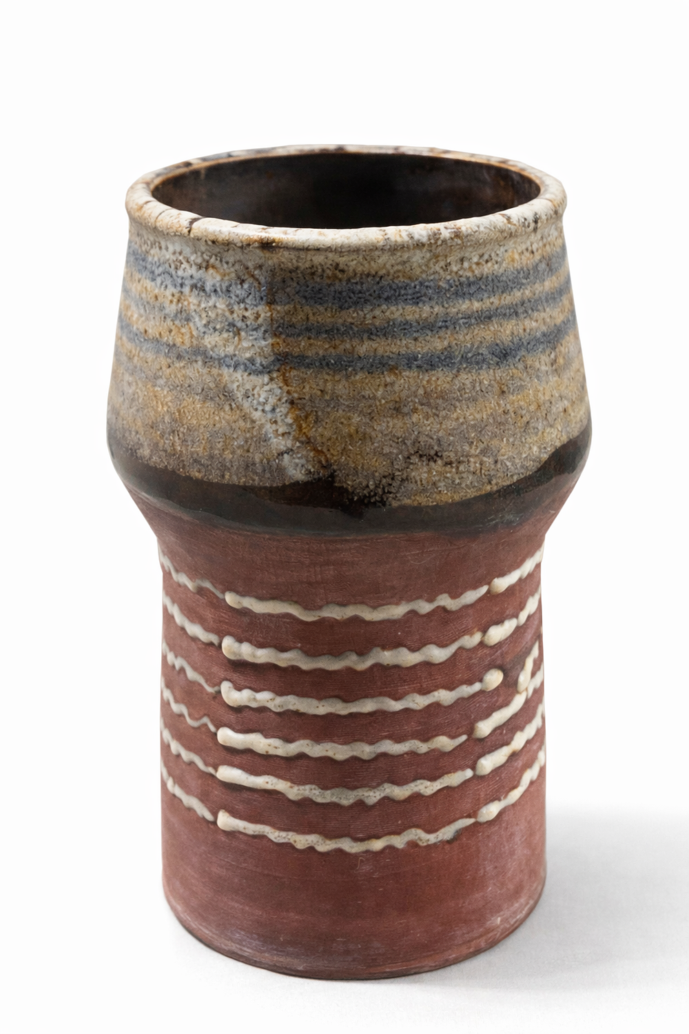 Aliza Meir - Harsa ceramic artist. Rare, high, signed vase, Israeli ceramics