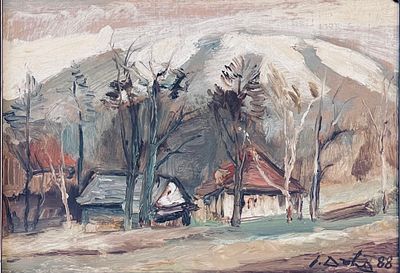 Unidentified artist - Oil on masonite 35x25 signed and framed