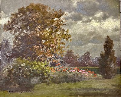 Szekely Mihaly Tordai (Hungarian, 1890-1940) - Landscape. Oil on plywood, signed, 
22x26.5cm.