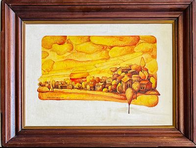 Yaakov Chayat , b. 1939 - Oil on canvas 50X35 signed and framed