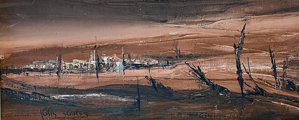 Zoltan Perlmutter - Oil on canvas 35x80 signed and framed