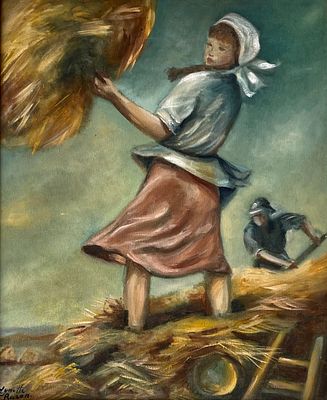 Linette Razon - Oil on canvas 45X55signed and framed