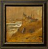 Unidentified artist - Oil on plywood 30x30 signed and framedImage - 1