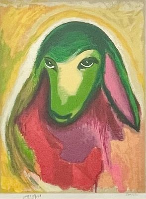 Menashe Kadishman - sheep. Lithograph 42X32 signed, numbered and framed