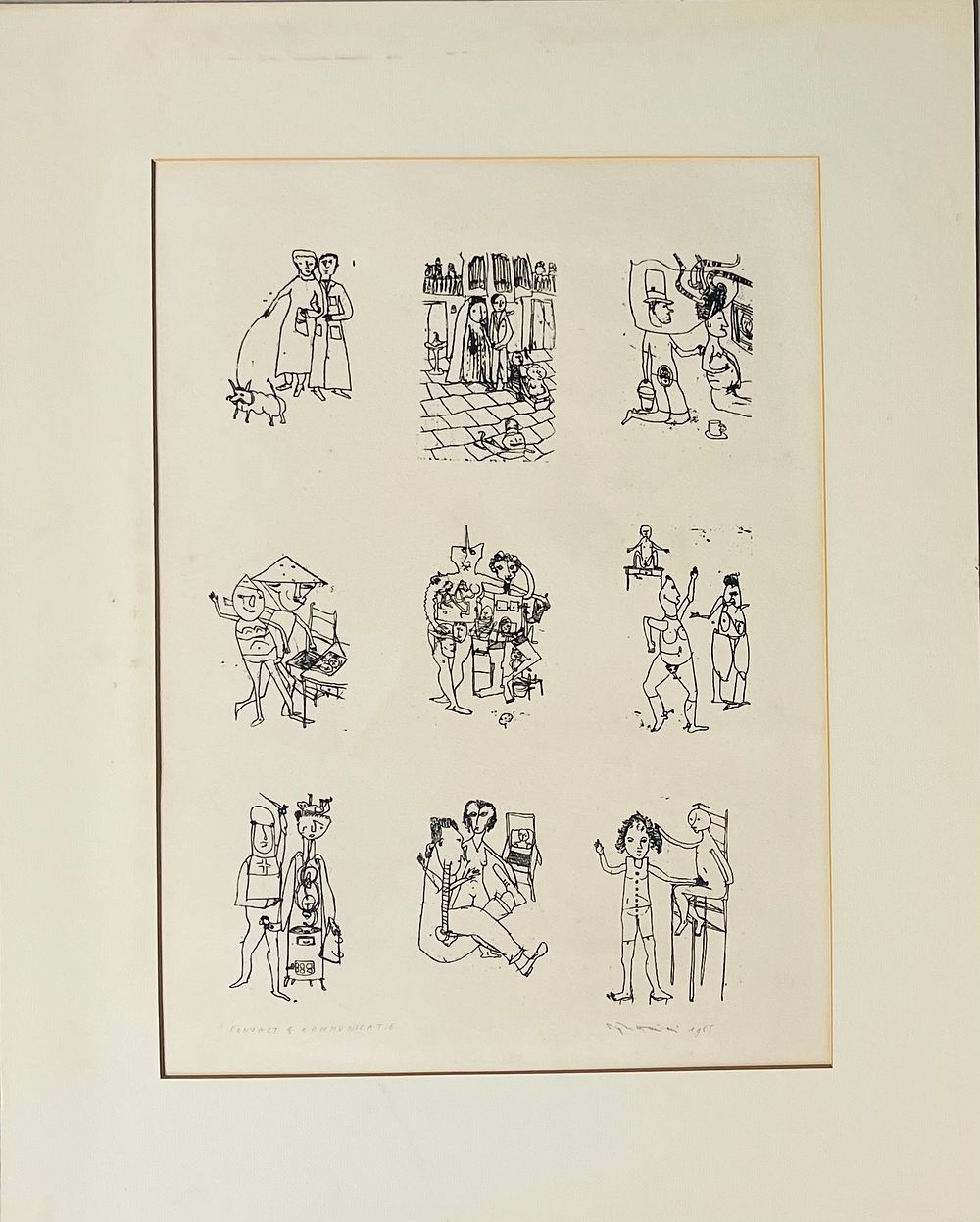 Unidentified artist - Lithograph 58X46 signed and described