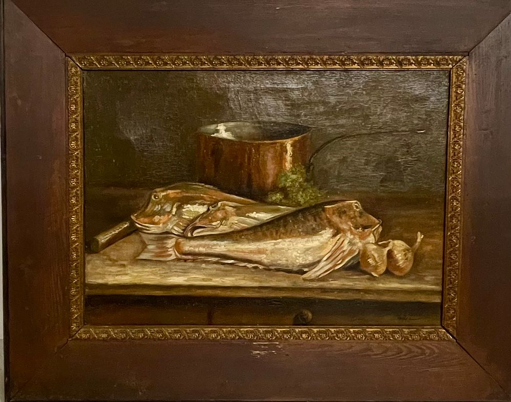 Unidentified artist - Still life. Oil on canvas 70X50 signed and framed, quality and old painting