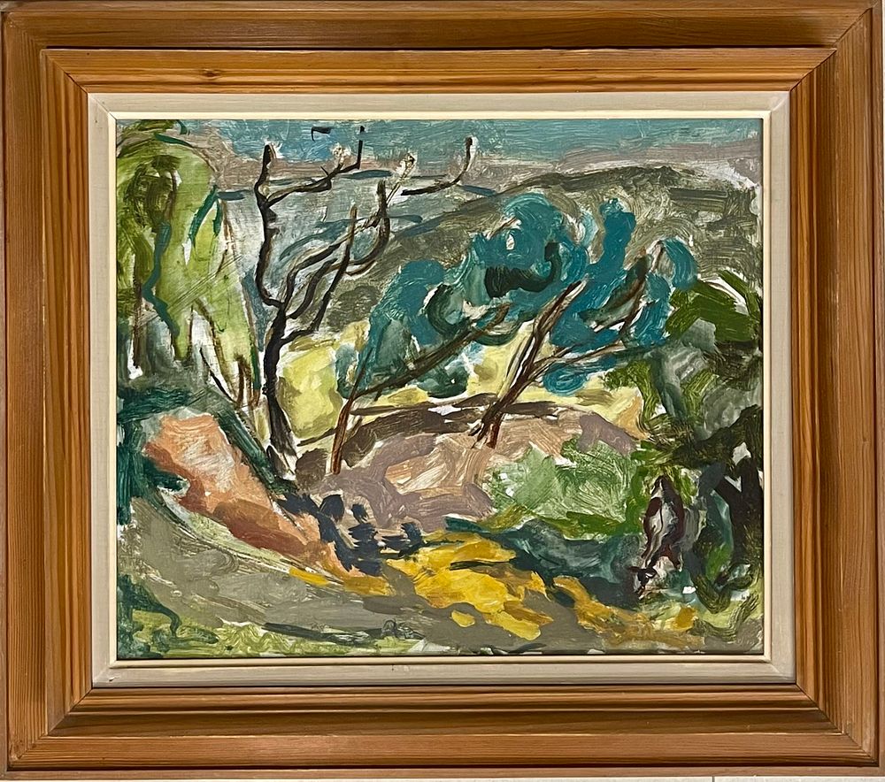 Audrey Bergner (b. 1927) - Oil on canvas mounted on plywood 55X40 Framed Unsigned 
(came from the 