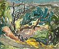 Audrey Bergner (b. 1927) - Oil on canvas mounted on plywood 55X40 Framed Unsigned 
(came from the Image - 1