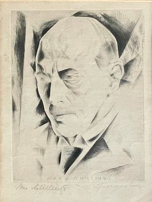 Michel Fingesten (1884-1943) - Portrait of Max von Schilling. etching 30X22, signed, described and 