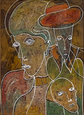 Alexander (Sacha) Putov (Russian - French, 1940-2008) - Oil on masonite 55X40 signed and framed
