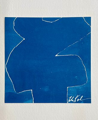 Unidentified artist - Mixed media on 12X11.5 paper, signed