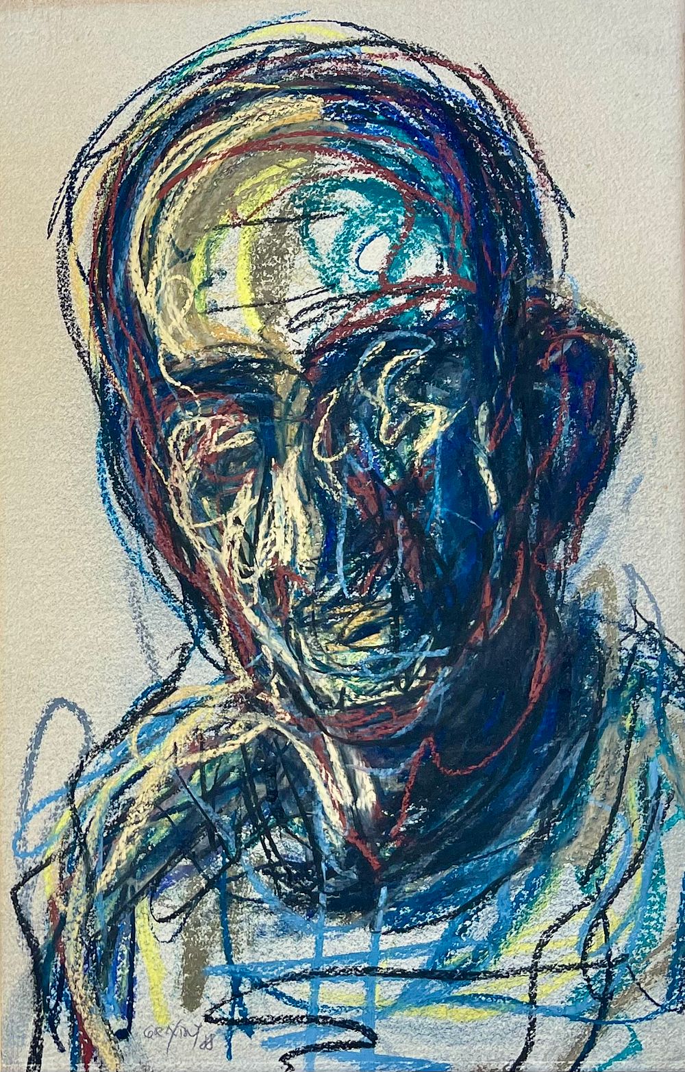 Ehud Grably (Israeli, 1961-1994) - Pastel on paper, 56x35 cm, signed and dated.