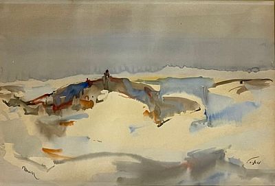 Mordechai Avniel (Israeli - Russian, 1900-1989) - Watercolor 53X35 signed