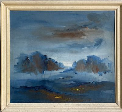 Mordehai Avniel , - abstract. Oil on canvas 55X48 signed and framed