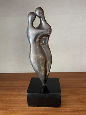DEVORA JARON - Couple of lovers, 925 silver sculpture "Electroforming" "Devora Yaron", signed 