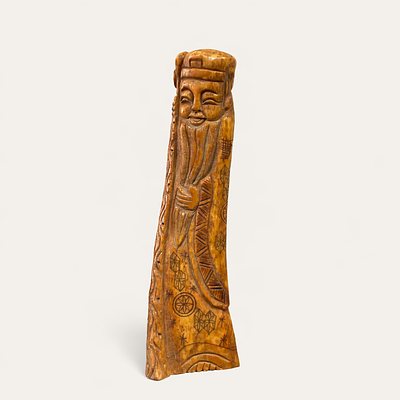 Hand carved statue made of bone, work of an artist, 18 cm Height