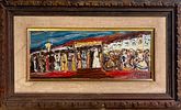 Izhak Frenkel - Frenel 1899 - 1981 - Jewish wedding. Oil on canvas 47X20 signed and framed, The Image - 1