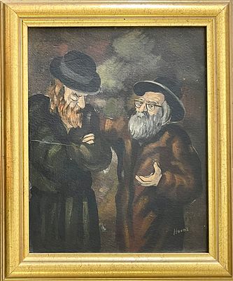 Unidentified artist - Oil on cardboard 25X20, signed and framed