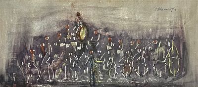Joseph Kossonogi - orchestra. Watercolor 39X16 signed