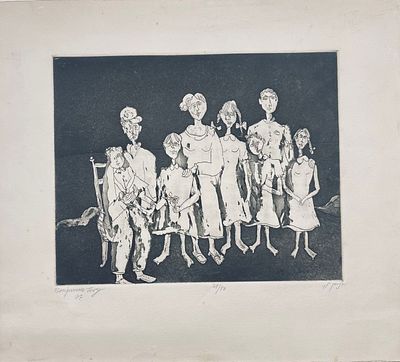 בנימין לוי - etching 40x35 signed