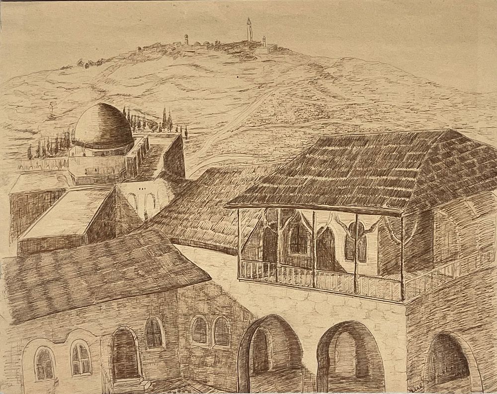 Jane Hillman-Schacherl - Ink on paper 41X33, signed Jana Hillman-Shahral immigrated to Israel 