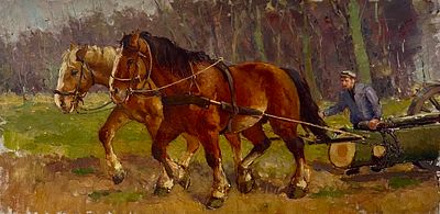 Unidentified artist - Oil on canvas 40X80