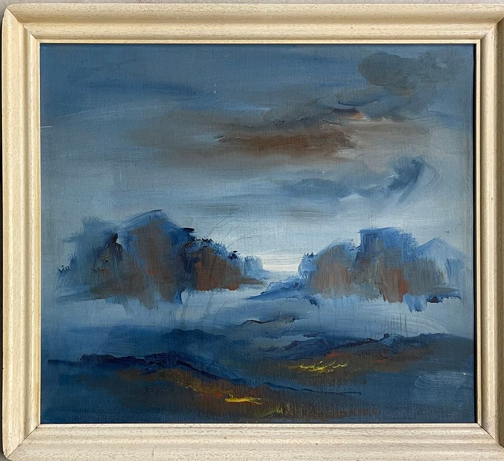 Mordehai Avniel , - abstract. Oil on canvas 55X48 signed and framed