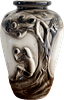 Ceramic Jug – Figures of Chalutzim. Ceramic jug made in Eretz Israel, signed on the base. Image - 1