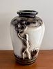 Ceramic Jug – Figures of Chalutzim. Ceramic jug made in Eretz Israel, signed on the base. Image - 2