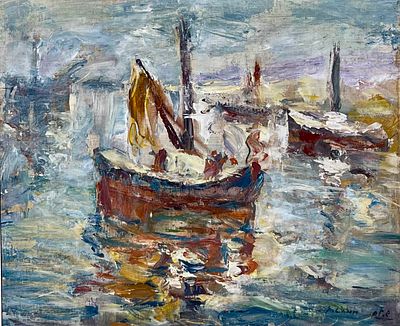 SHMUEL LAMM - Oil on canvas mounted on cardboard 60X50 signed and framed