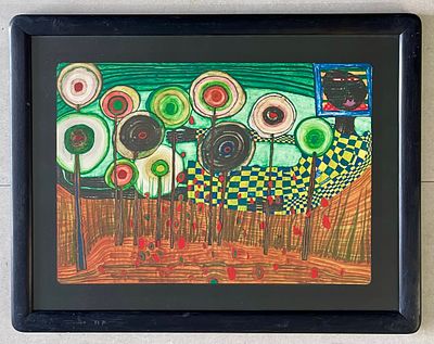 Friedensreich Hundertwasser - Black Girl Finding in the Blue Mountains of the Kingdom of the Toros. 