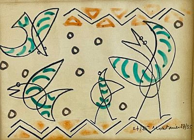 Hubert Montarier - Hand-painted lithograph 30X22, signed, numbered and framed