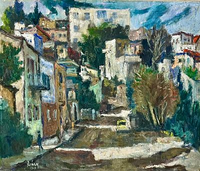 Yehuda Rodan (Israel-Romania, 1916-1996) - Jaffa. Oil on canvas 65X55 signed and framed