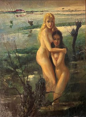 Aim&eacute; VAN BELLEGHEM (1922-1996) - Oil on canvas 120X90 signed and framed