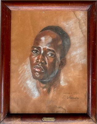 Original 1942 Portrait Painting by E. Van, with a Rare 1949 Jewish Congregation of Katanga 